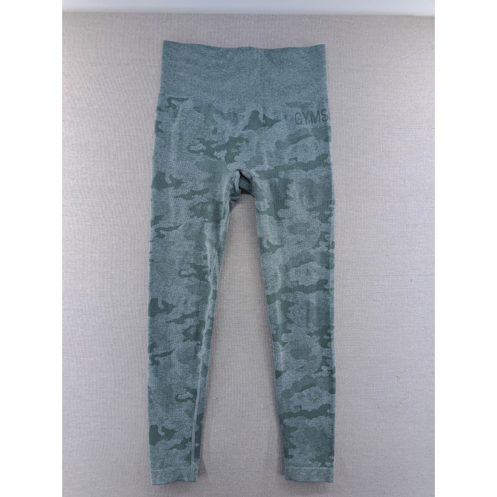 Gymshark Seamless Leggings Womens Small Green Camo Gym Workout